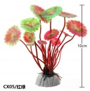 ADORNO PLANTA ACUATICA MEDIANA ROJA DE 12 x 10 CM IMPORTADO