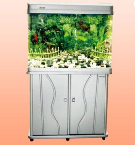 Acuario vidrio curvo Minjiang Mod. R6-810B de 108 litros lujo peces con mueble - Imagen 6