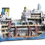 Adorno Penn Plax  Tipo Barco Fantasma 25x10 Cm Acuario Pez Peces