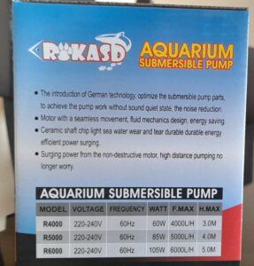Bomba Para Estanque Rokasd 4000 Litro Hora P. Acuario Peces MOD R4000 - Imagen 2