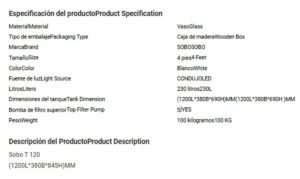 Acuario Curvo Sobo con Mueble De 120 Cm 230 Litros De Lujo 3D MOD. SOBO T-120F - Imagen 10