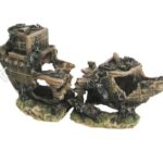 Adorno Tipo Barco Chico De 27 Cm Acuario Pez Peces Aqua One de calidad