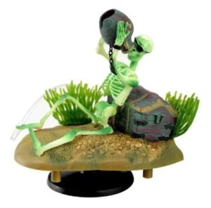 Adorno Calavera Con Garrafa 13x10 Cm Acuario Pez Peces Pecer - Imagen 3