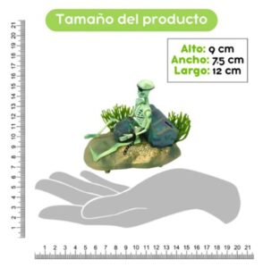 Adorno Calavera Con Garrafa 13x10 Cm Acuario Pez Peces Pecer - Imagen 2