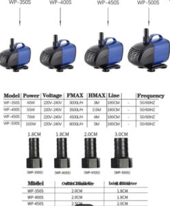 Bomba Sobo WP-400S De 3500 L/H Pecera Acuarios Otros - Imagen 3