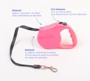 Correa Soga Retractil De 5 Metros Perros Mascotas - Imagen 4