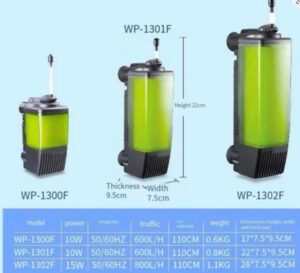 Filtro Para Acuario WP-1302F DE 800 L/H- FILTRO INTERNO TIPO BOTELLA - Imagen 2