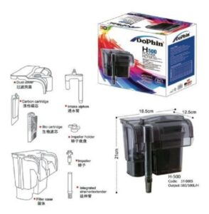 Filtro Pecera tipo Mochila H500 Dophin Acuarios Hasta 120 Litros - Imagen 3