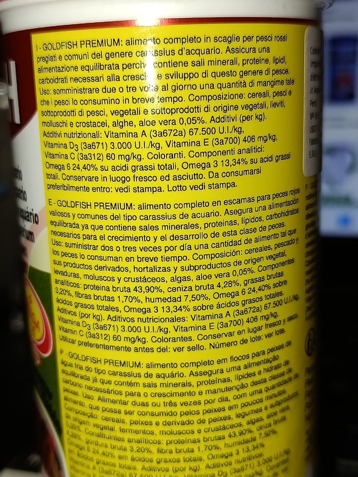 ALIMENTO PRODAC GOLDFISH PREMIUM 50 GR 7