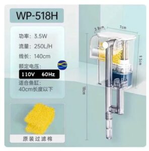 Filtro Mochila Cascada Mini Sobo Wp-518h para acuarios de hasta 20 litros - Imagen 6