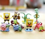 ADORNO IMPORTADO SET DE PERSONA DE BOB ESPONJA DE 8 PIEZAS DE 6 CM