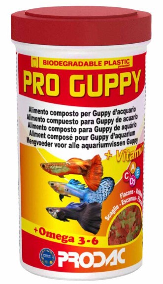 ESCAMAS PRO GUPPY 50 GR 1 Alimento en Escamas de Guppies o Peces Tropicales de 50 gr o 250 ml - Imagen 1