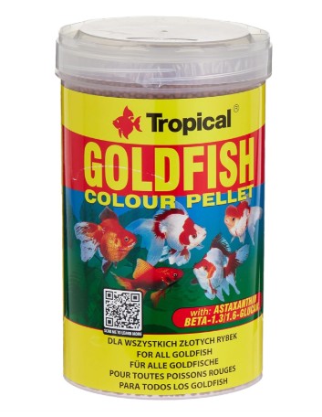 ALIMENTO TROPICAL GOLDFISH COLOUR PELLETS 360 GR 1 Alimento Para Goldfish Pote Sellado Tropical Goldfish Colour Pellet de 360 gr. - Imagen 1