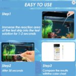 TEST DE TIRAS PARA ACUARIO DE 100 UND 9 en 1, CON TUBO ENSAYO PH_CU_CLORINE_NITRATE_CARBONATE_ALKALINITY_IRON_NITRITE_HARDENES - Imagen 6