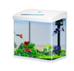 ACUARIO CURVO MOD. T-750F DE 75L SOBO CON SISTEMA DE FILTRACION TAPA Y LUZ